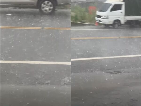 ▲▼宜蘭南山村民PO說，南山村下暴雨還夾帶冰雹。（圖／翻攝自《宜蘭知識+》，下同）
