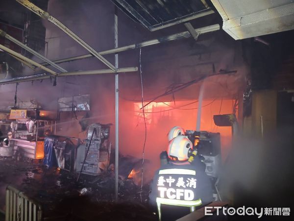 ▲▼台中豐原廟東夜市火警。（圖／記者游瓊華翻攝）