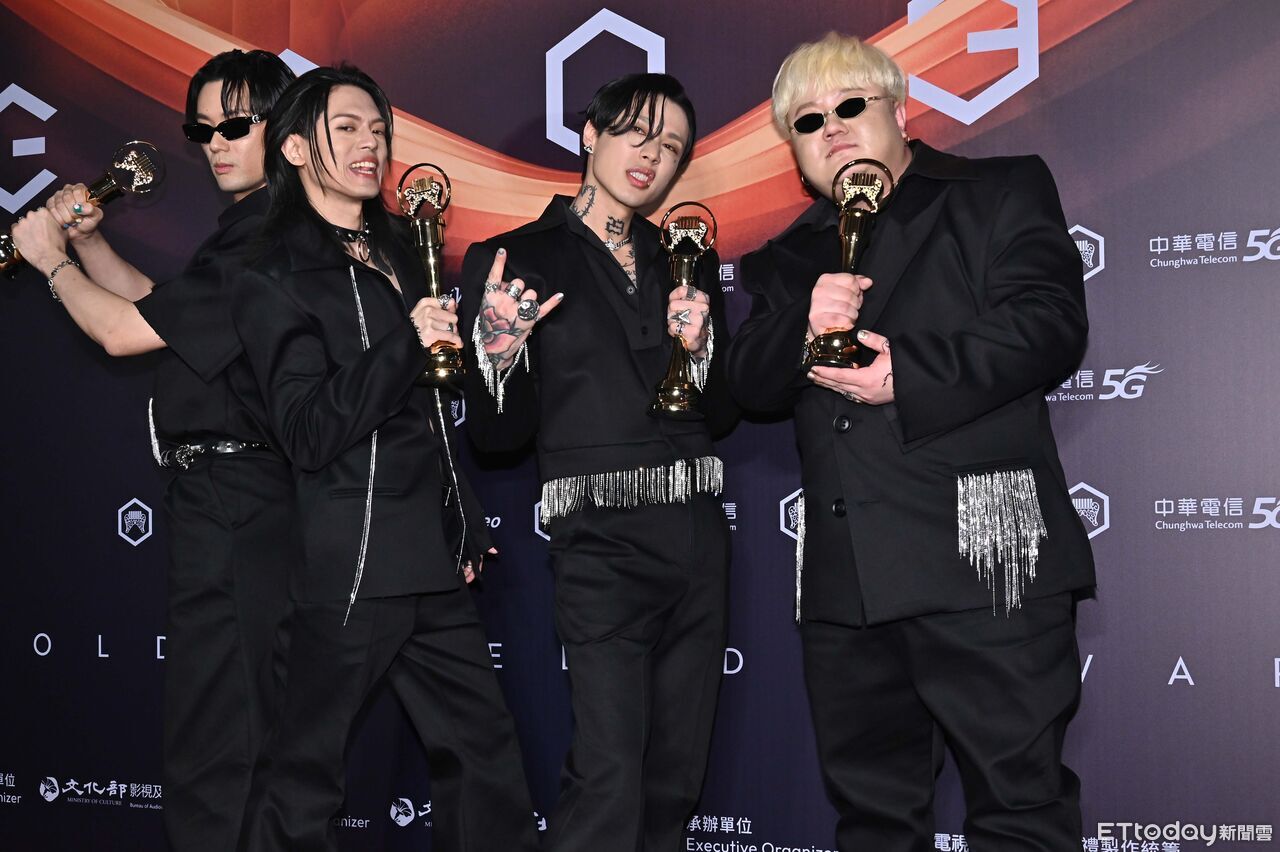 ▲▼第36屆金曲獎頒獎典禮最佳樂團獎，TRASH（頤原、博文、魁剛、阿夜）／幸福的末班車。（圖／記者林敬旻攝）