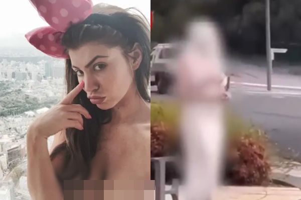 ▲▼34歲澳女星「斬首男友」焚屍！半裸持刀站路邊　頭顱至今失蹤。（圖／翻攝自X）