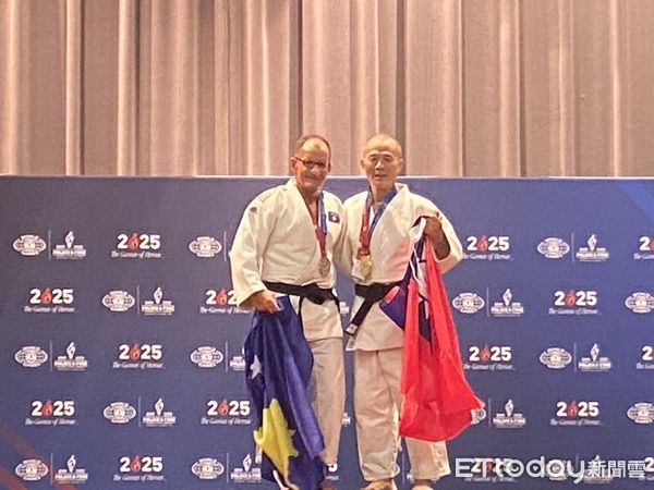 ▲2025年世界警察消防運動會，彰化縣警局訓練科長林世明於柔道項目奪金 。（圖／林世明提供）