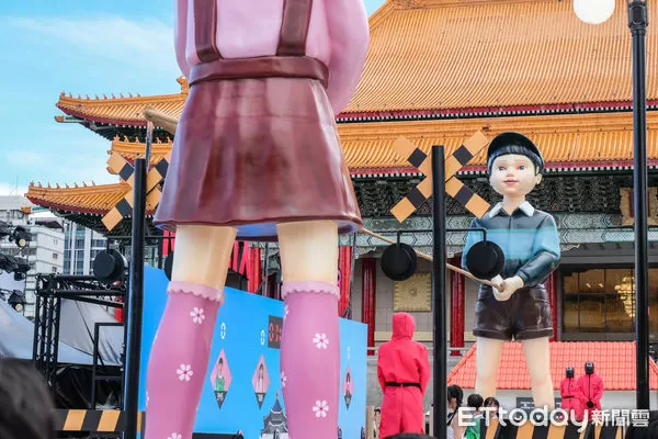 ▲《魷魚遊戲3》「THE FINAL GAME 魷戲玩到底」今起在台北中正紀念堂登場。（圖／記者彭懷玉攝）