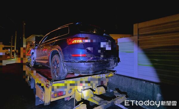 ▲國道1號南向麻豆路段29日晚間發生8車連環追撞事故，造成6人輕傷送醫。（記者林東良翻攝，下同）