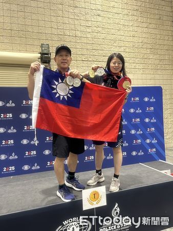 ▲苗栗縣消防局隊員黃雅慧，在今年世界警察消防運動會中，桌球項目勇奪2金1銀佳績。（圖／苗栗縣消防局提供）