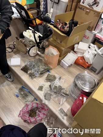 ▲刑事局破獲以乾燥花夾帶高純度大麻花進口的販毒集團、逮捕黃姓情侶檔及收貨人連男。（圖／記者張君豪翻攝）