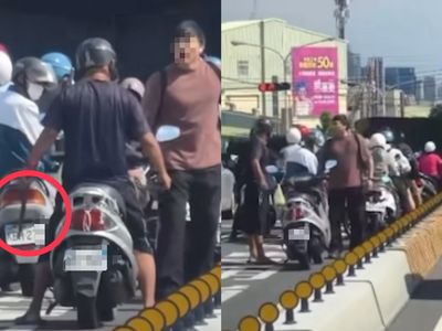 台中后豐大橋行車糾紛　大叔亮刀對槓壯碩男！警方介入了