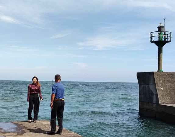 ▲《好運來》賴慧如與龍天翔在海中搏命演出。（圖／民視提供）