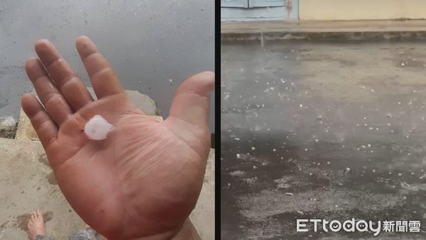 ▲▼ 嘉義縣中埔鄉、番路鄉今日下午4時許下起冰雹            。（圖／中埔鄉鹽館村長陳火盛提供、翻攝臉書綠豆嘉義人）