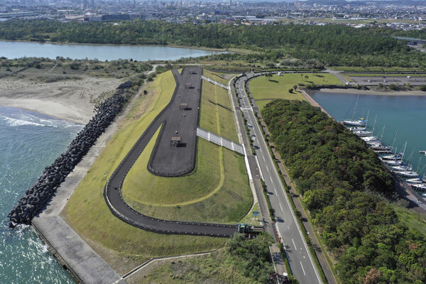 ▲▼防災南海海槽大地震，日本海嘯疏散塔、大型防災設施。（圖／達志影像／美聯社）