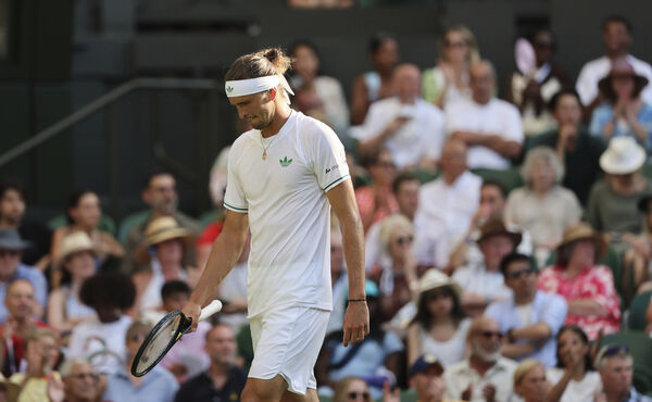 ▲德國名將茲韋列夫（Alexander Zverev）溫網首輪爆冷出局。（圖／達志影像／美聯社）