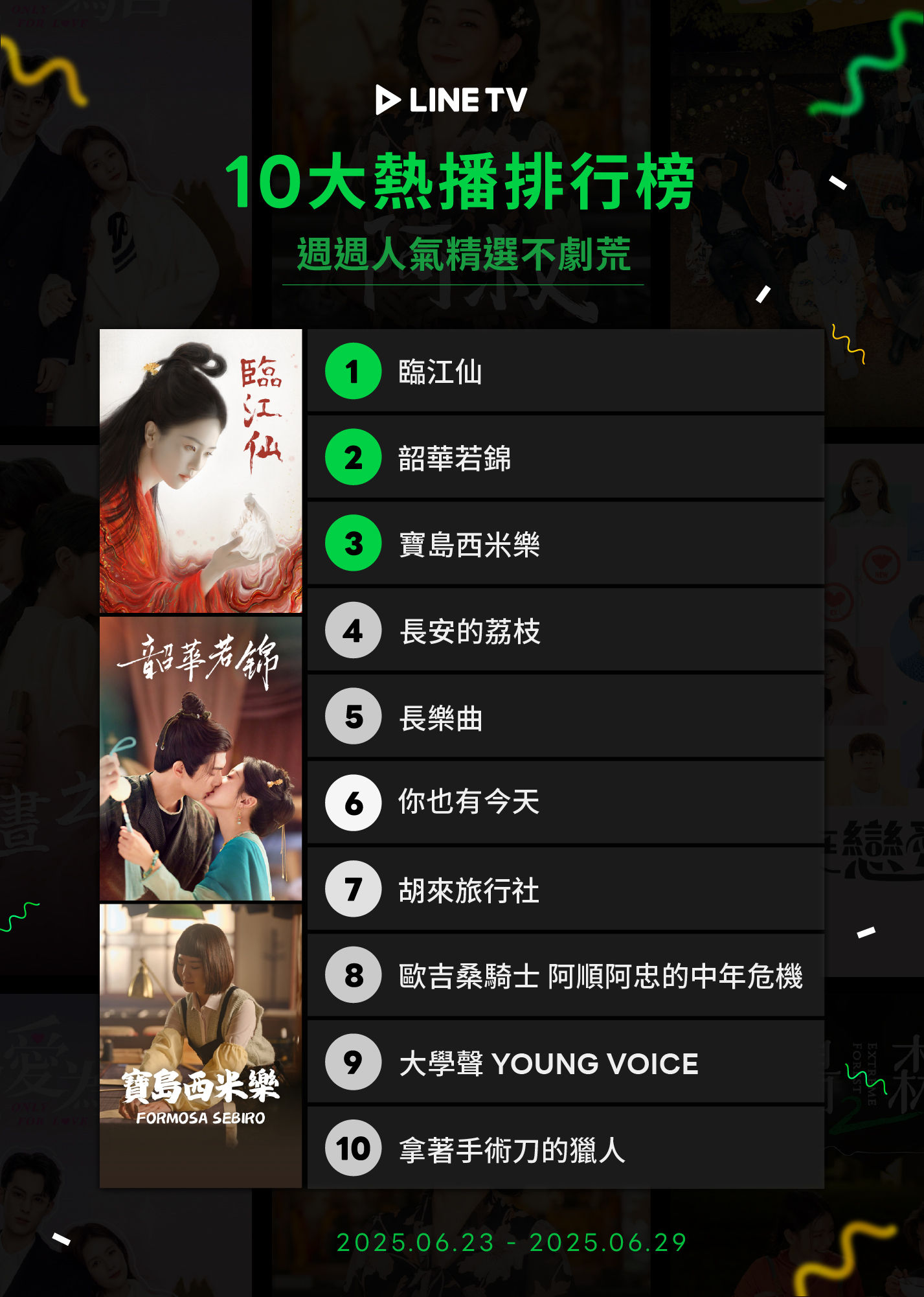 ▲▼LINE TV收視週榜（6/23-6/29）。（圖／LINE TV提供）