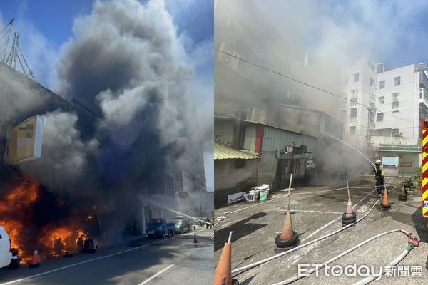 ▲桃園燒臘店大火。（圖／記者沈繼昌翻攝）