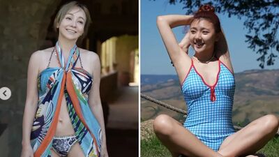 季芹鉛筆腿基因太強！18歲女兒完美遺傳「前後深V泳裝近況照」全被拍