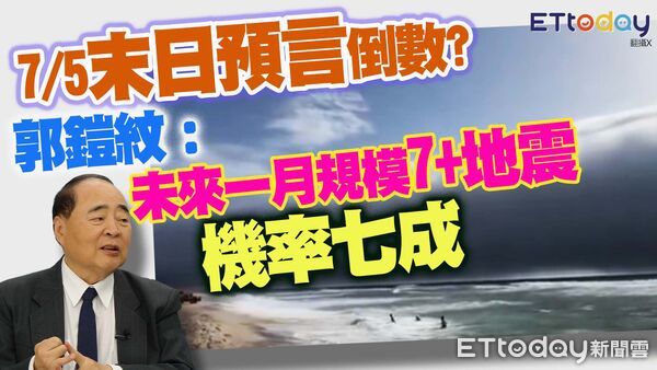 ▲郭鎧紋表示，根據歷史數據推算，未來一個月發生規模七以上地震的機率確實高達七成，但目前仍屬平靜期，民眾無須過度擔憂。（合成圖）