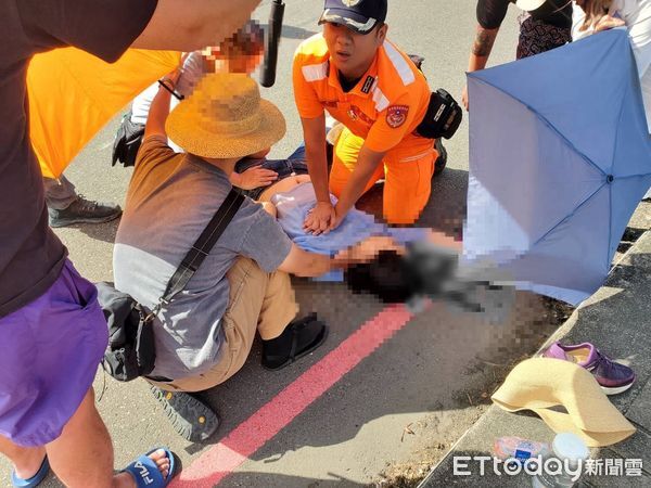 ▲基隆潮境公園嚴重車禍。（圖／記者郭世賢翻攝）
