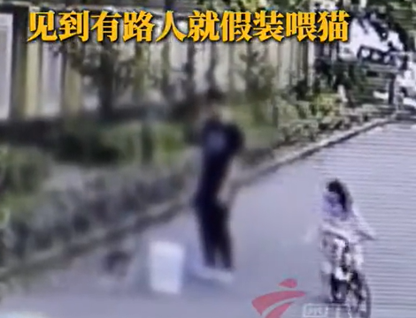 ▲男子在幼兒園門口虐殺4隻浪貓。（圖／翻攝自微博）