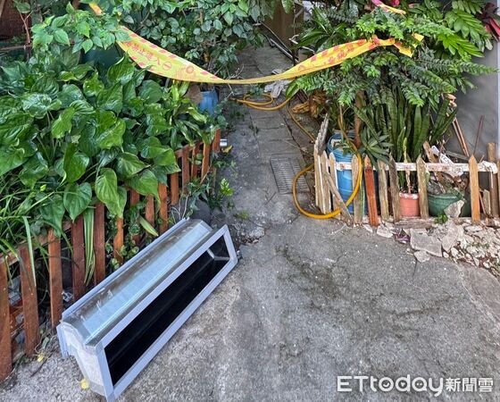 ▲▼呂姓男屋主隨著冷氣室外機墜樓，幸好急救恢復心跳             。（圖／記者陳以昇翻攝）