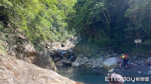 ▲宜蘭金岳瀑布溺水案，1人死亡。（圖／記者游芳男翻攝，下同）