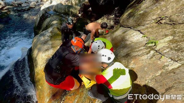 ▲宜蘭金岳瀑布溺水案，1人死亡。（圖／記者游芳男翻攝，下同）