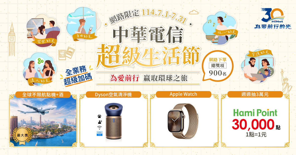 ▲▼中華電信,超級生活節,海莉,機票,酒店,抽獎,回饋。（圖／業者提供）