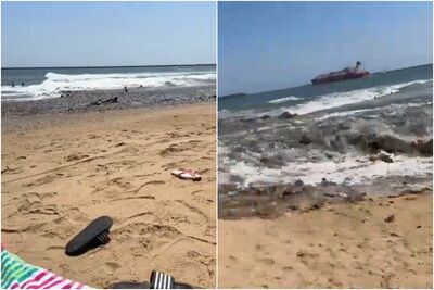 「迷你海嘯」來襲瞬間！泳客遭深色巨浪捲走8傷　驚魂畫面曝