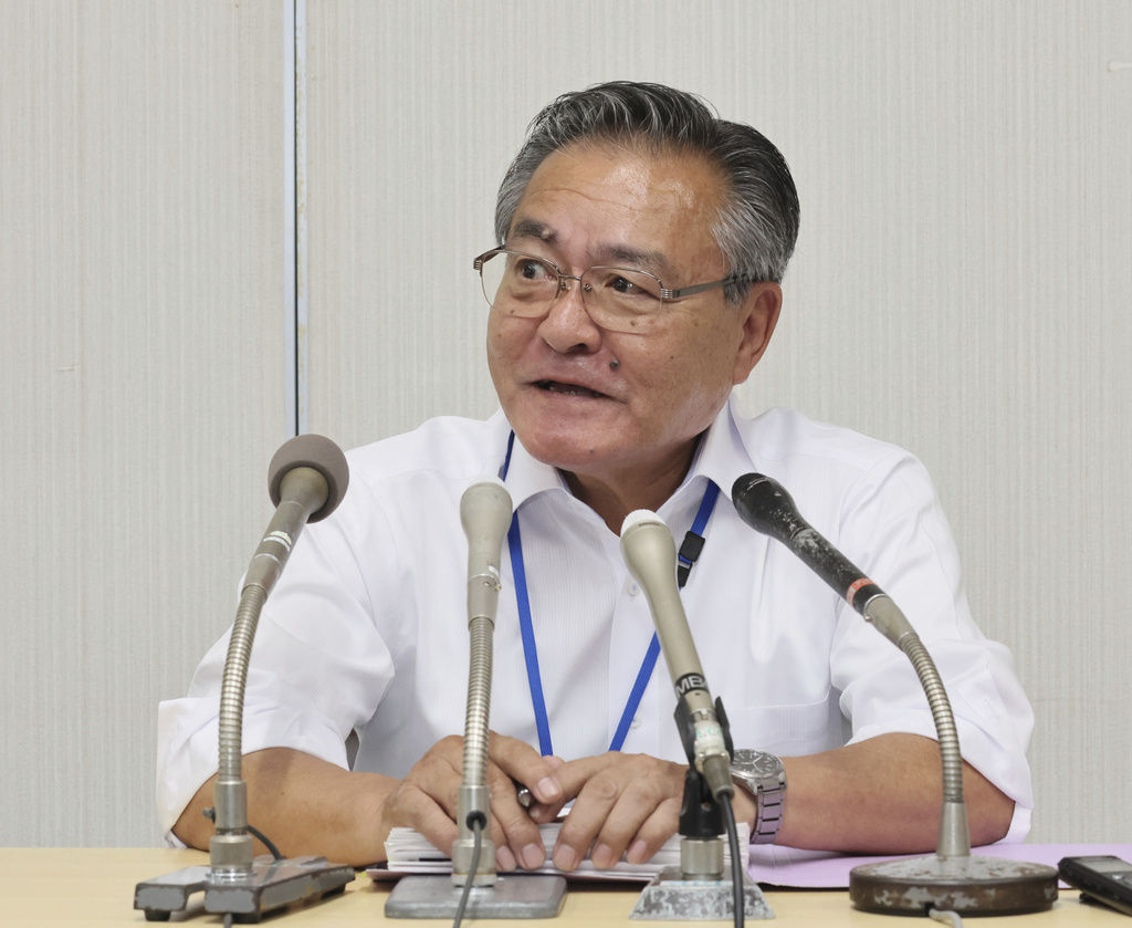 ▲▼日本鹿兒島縣十島村村長久保源一郎5日召開記者會。（圖／達志影像／美聯社）
