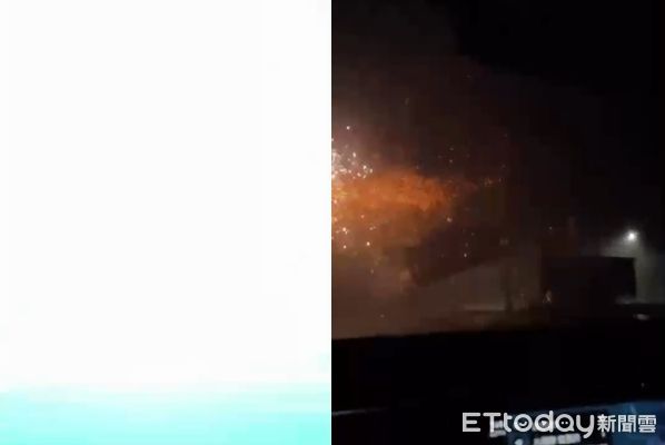 ▲▼台南大潤發招牌被吹斷。（圖／民眾提供）