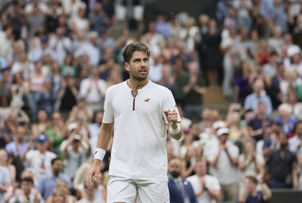 ▲英國左手名將諾里（Cameron Norrie）晉級溫網8強。（圖／達志影像／美聯社）