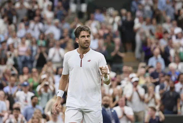 ▲英國左手名將諾里（Cameron Norrie）晉級溫網8強。（圖／達志影像／美聯社）