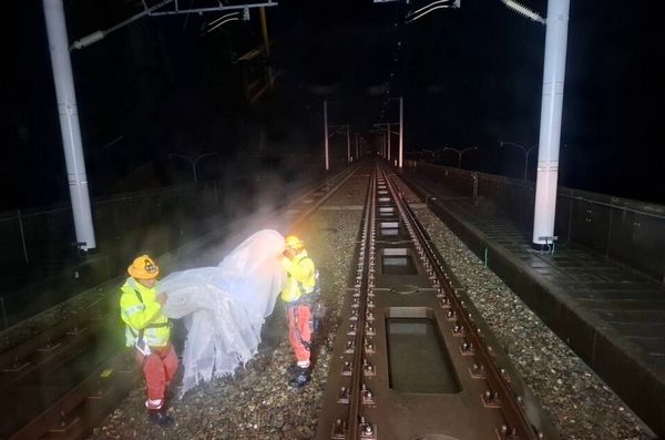 ▲丹娜絲颱風襲台！高鐵深夜完成安全應變，陳世凱赴行控中心慰勉同仁