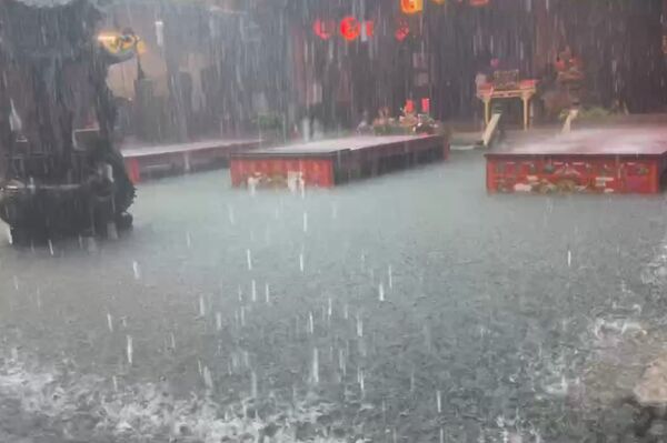▲鹿港天后宮淹大水。（圖／民眾提供）