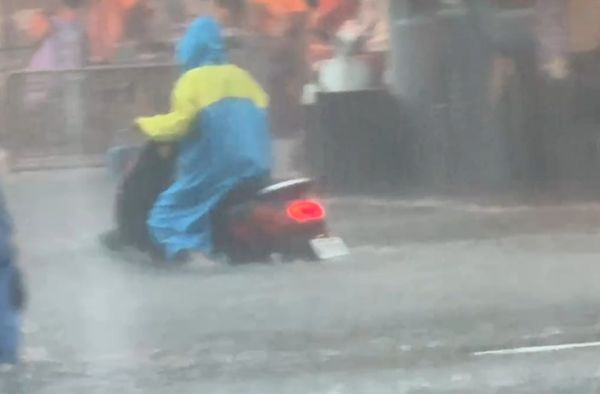 ▲鹿港天后宮淹大水。（圖／民眾提供）