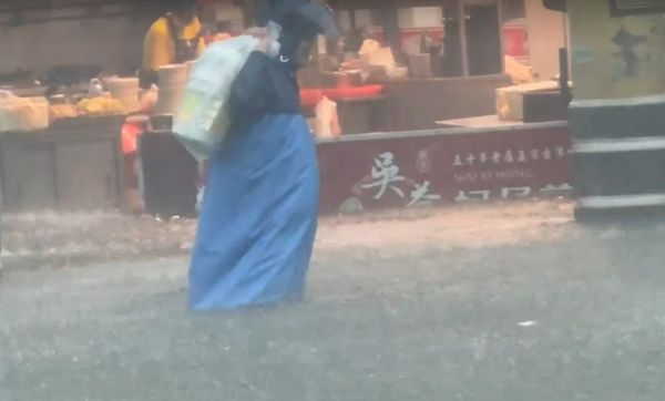 ▲鹿港天后宮淹大水。（圖／民眾提供）