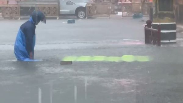 ▲彰化市及鹿港淹水災情。（圖／記者唐詠絮翻攝）