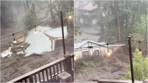 ▲▼美國新墨西哥州山區小鎮魯伊多索（Ruidoso）8日也發生創紀錄洪災。（圖／路透）