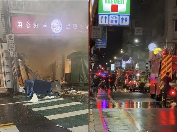 ▲▼快訊／桃園市區深夜氣爆！店面炸飛「1男流血倒地」。（圖／翻攝內壢大小事臉書）