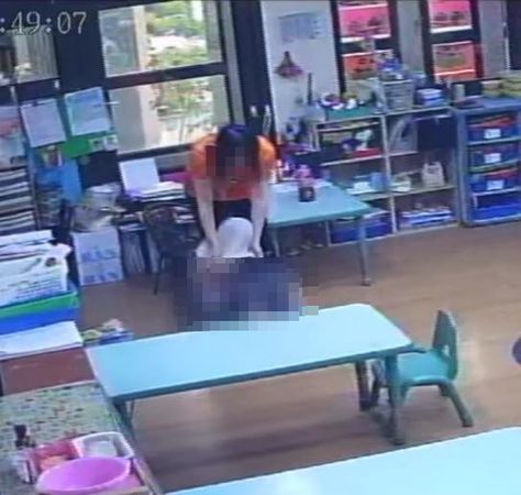 ▲▼             高雄某幼兒園爆出職員暴力對待幼童。（圖／翻攝自高雄市議員李雅慧臉書）