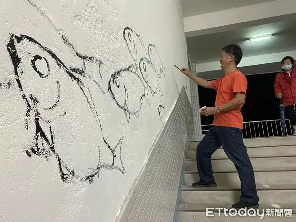 ▲水里國中壁畫揭幕。（圖／濁水溪社區大學提供，下同）