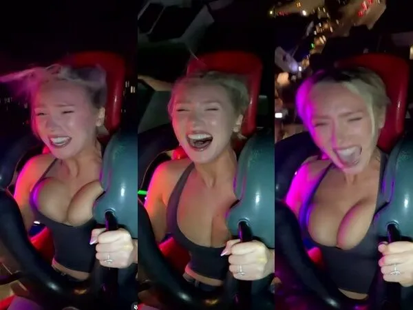 ▲▼正妹玩彈射飛椅慘叫！40萬紳士開始「研究物理49秒」：牛頓是對的。（圖／翻攝wettmelons）