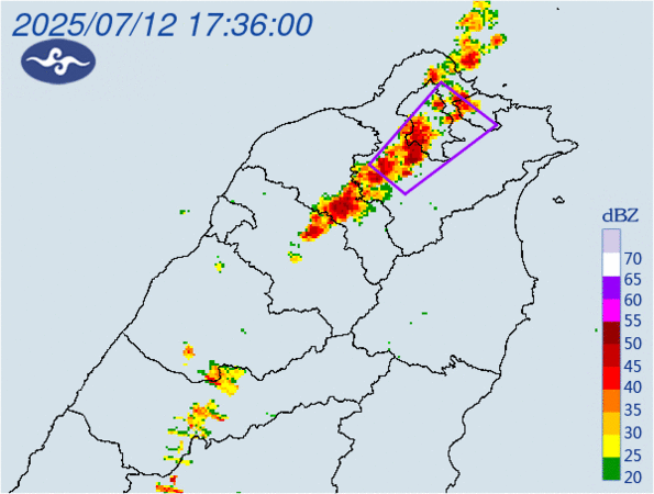 ▲▼大雷雨即時訊息 。（圖／氣象署提供）
