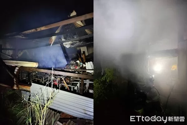 ▲▼台南民宅火警「全面燃燒」老婦疑受困！消防員搜救中。（圖／記者林東良翻攝）