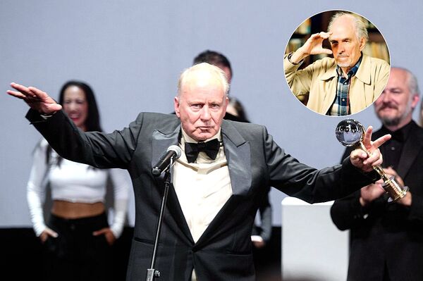 ▲74歲瑞典影帝史戴倫史卡斯嘉（Stellan Skarsgård）於第59屆捷克卡羅維瓦利國際影展榮獲水晶球獎。（圖／海鵬影業提供）