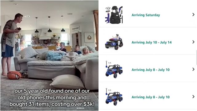 ▲▼      趁爸媽在睡覺！5歲兒「網購狂刷8萬多元」　爽買7輛玩具車     。（圖／翻攝TikTok）