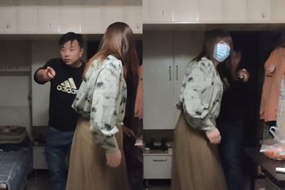 拖鞋男手指前方　紅姐嚇壞睜大眼「以為偷拍被發現」！真相曝