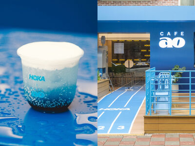 HOKA開藍色咖啡廳!聯手陳冠希CAFEAO跑者必喝限定「柑橘氣泡飲」
