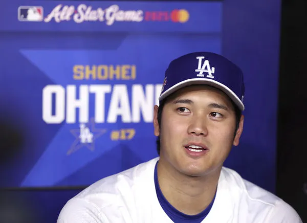 ▲大谷翔平明星賽前夕受訪。（圖／達志影像／美聯社）