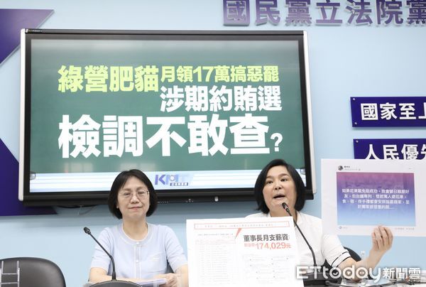▲▼國民黨團 召開 綠營肥貓月領17萬搞惡罷 涉期約賄選檢調不敢查 記者會 陳玉珍 翁曉玲 出席。（圖／記者屠惠剛攝）