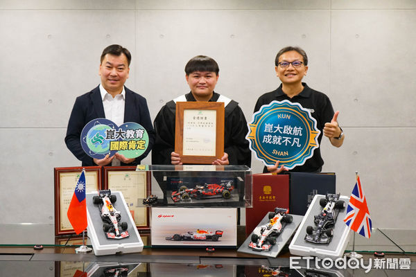 ▲崑山科技大學林稚庭錄取英國6間名校研究所，包含世界百大與賽車工程王牌系所，踏上國際夢想賽道。（記者林東良翻攝，下同）