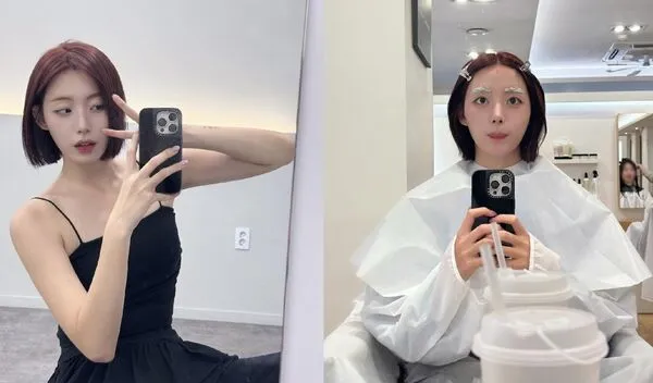 ▲河智媛驚喜以短髮亮相。（圖／河智媛IG、threads@hajiwon.22）