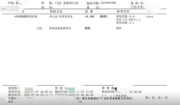 健身教練熾陽公開性病檢測結果。（圖／翻攝自抖音）